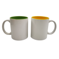 Bajo MOQ buen precio de 11 oz tazas de color cerámica mango de color de color interno tazas de sublimación de color interno en venta